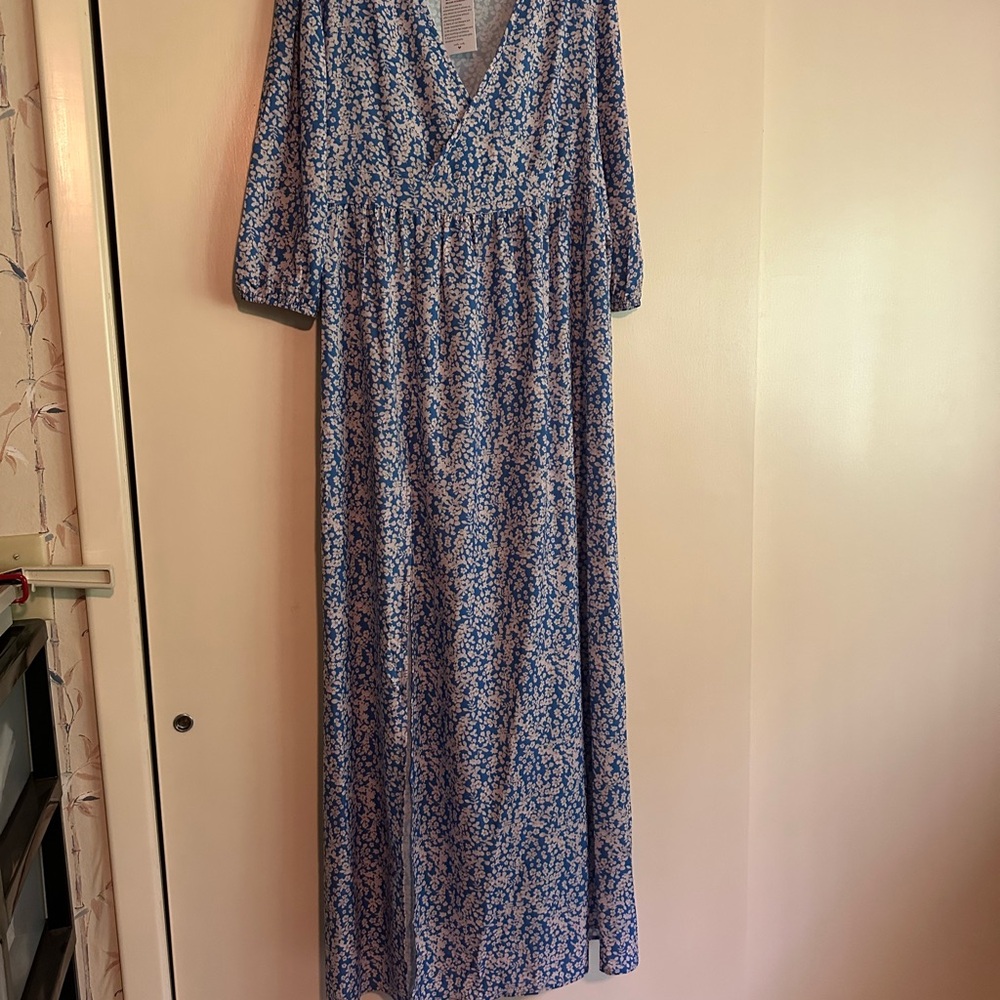 Floral Blue Maxi Dress